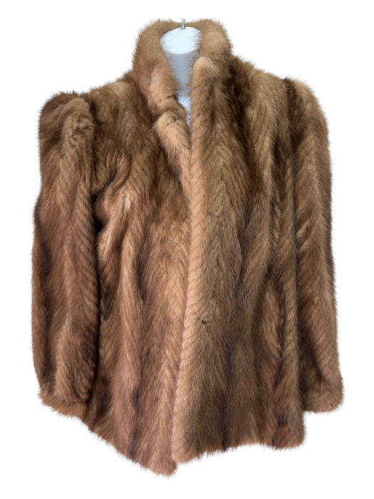 Saga Mink Size M Brown Print Mink Hook Clasp Coat Brown Print / M