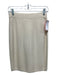 St John Collection Size 2 Cream Wool Knee Length Elastic Waist Pencil Skirt Cream / 2