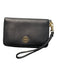 Tory Burch Black Leather Pebble Gold Hardware Wristlet Zip Wallets Black