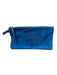 Tory Burch Blue Suede Logo Emblem Wristlet Gold Hardware Clutch Clutch Blue