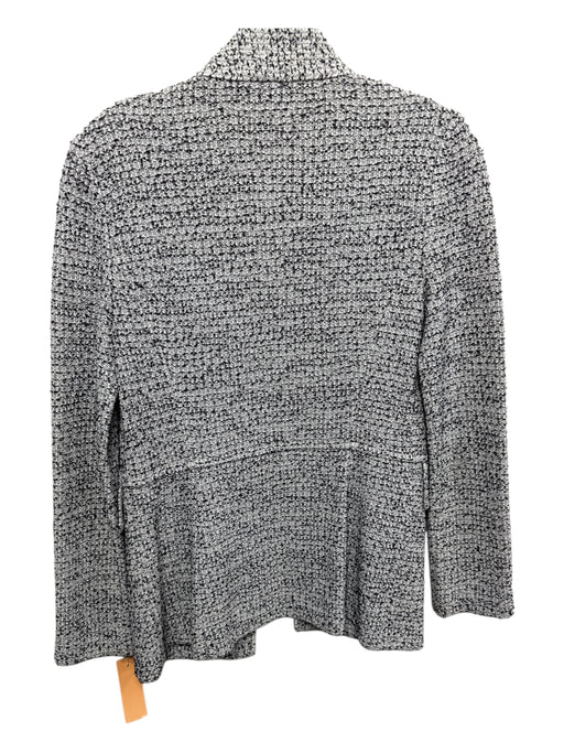 St. John Size 2 White & Black No Fabric Tag Tweed Cutout Open Front Jacket White & Black / 2