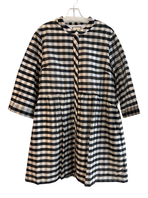Tuckernuck Size L Black & White Rayon Blend 3/4 Sleeve Checkered Dress Black & White / L