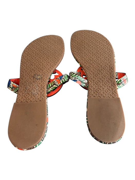 Tory Burch Shoe Size 9 Green & Multi Manmade Material Logo Birds Sandal Shoes Green & Multi / 9