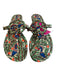 Tory Burch Shoe Size 9 Green & Multi Manmade Material Logo Birds Sandal Shoes Green & Multi / 9