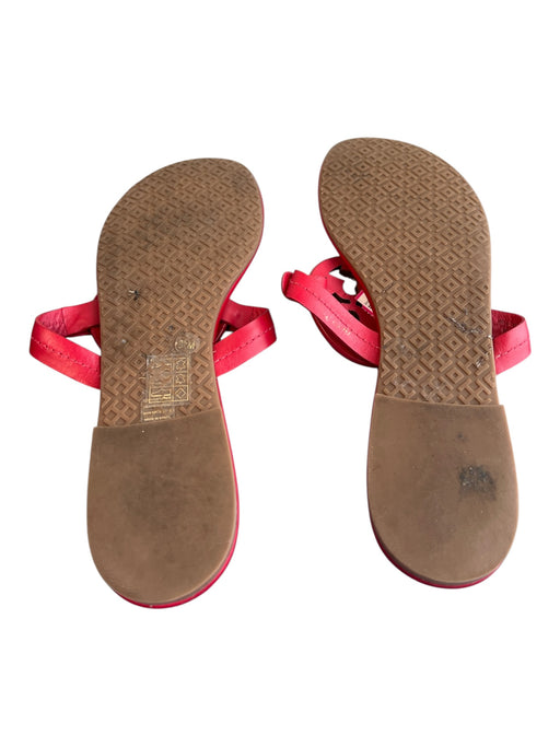 Tory Burch Shoe Size 9 Red & Gold Manmade Material Logo Birds Thong Strap Shoes Red & Gold / 9