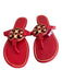 Tory Burch Shoe Size 9 Red & Gold Manmade Material Logo Birds Thong Strap Shoes Red & Gold / 9