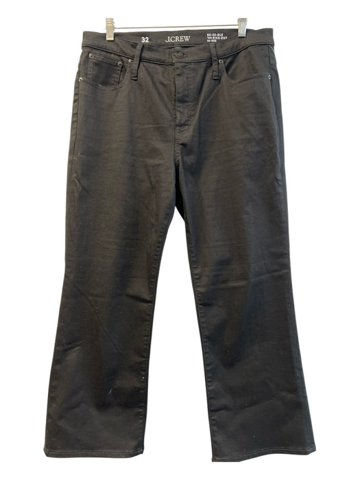 J Crew Size 32 Black Cotton Blend Zip Fly 5 Pocket High Waist Straight Leg Jeans Black / 32
