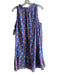 Oliphant Size XXL Blue Multi Cotton Sleeveless Floral Round split neck Dress Blue Multi / XXL