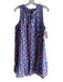 Oliphant Size XXL Blue Multi Cotton Sleeveless Floral Round split neck Dress Blue Multi / XXL