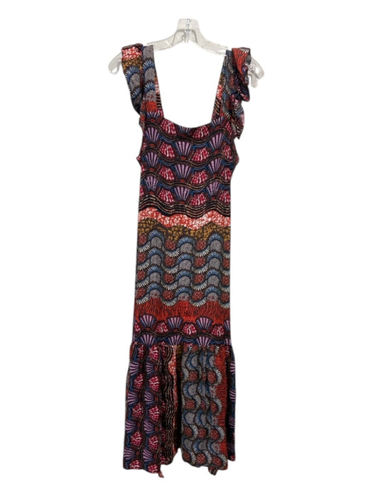 Corey lynn calter Size S Red & Multi Print Rayon & Viscose Abstract Tiered Dress Red & Multi Print / S