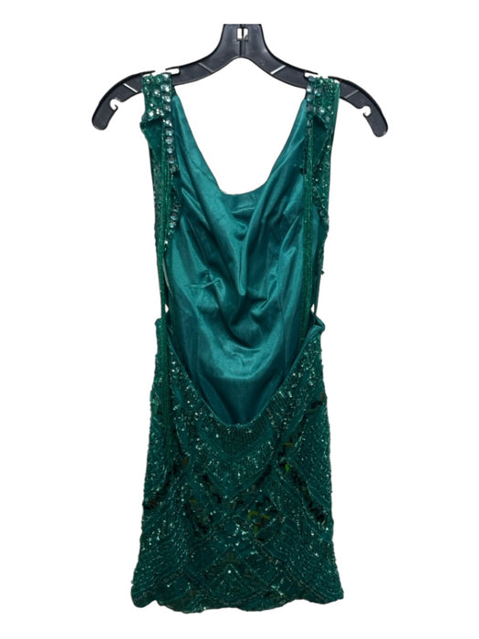 Jovani Size 8 Green Polyester Sleeveless Fully Sequined Beaded Knee length Dress Green / 8