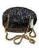 Judith Leiber Black & Gold Embossed Leather Crossbody gold strap Zip closure Bag Black & Gold / M