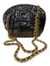 Judith Leiber Black & Gold Embossed Leather Crossbody gold strap Zip closure Bag Black & Gold / M