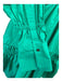 A.L.C. Size 12 Green Cotton Back Zip Long Puff Sleeve Cutout Hi Lo Dress Green / 12