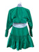 A.L.C. Size 12 Green Cotton Back Zip Long Puff Sleeve Cutout Hi Lo Dress Green / 12