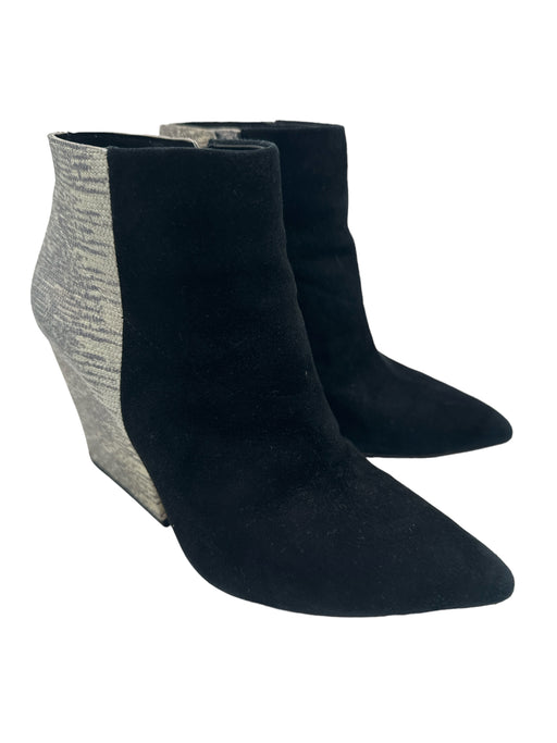 Loeffler Randall Shoe Size 6 Black & Gray Suede Ankle Bootie Pointed Toe Booties Black & Gray / 6