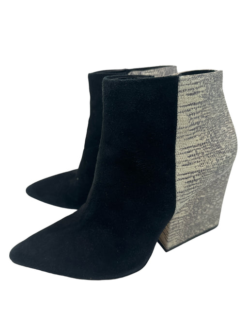 Loeffler Randall Shoe Size 6 Black & Gray Suede Ankle Bootie Pointed Toe Booties Black & Gray / 6
