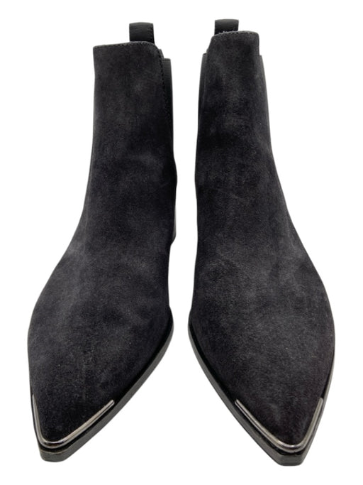 Acne Studio Shoe Size 36 Black Leather Suede Chelsea Pointed Toe Elastic Booties Black / 36