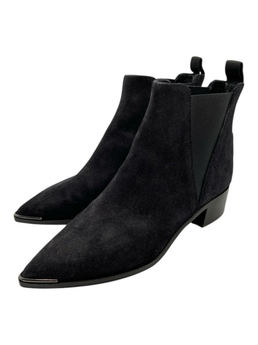 Acne Studio Shoe Size 36 Black Leather Suede Chelsea Pointed Toe Elastic Booties Black / 36