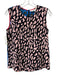 Diane Von Furstenberg Size XS Black, Pink & Blue Silk Abstract Animal Print Top Black, Pink & Blue / XS