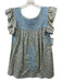 Mi Golondrina Size XS Blue, Green & Pink Cotton Floral Ruffle Cap Sleeve Top Blue, Green & Pink / XS