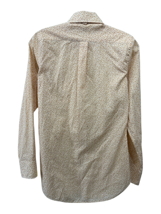 Ann Mashburn Size XS Yellow & Cream Cotton Long Sleeve Floral Button Down Top Yellow & Cream / XS