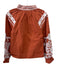 Julia Amory Size XS Orange & White Cotton Long Sleeve Stand Collar Flowers Top Orange & White / XS
