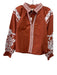 Julia Amory Size XS Orange & White Cotton Long Sleeve Stand Collar Flowers Top Orange & White / XS