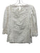 Veronica Beard Size s / 4 White Cotton Eyelet Lace 3/4 puff sleeve Top White / s / 4