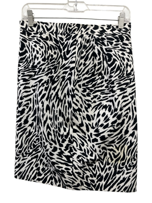 Yves Saint Laurent Size 36 Black & White Cotton Zebra Print High Waist Skirt Black & White / 36