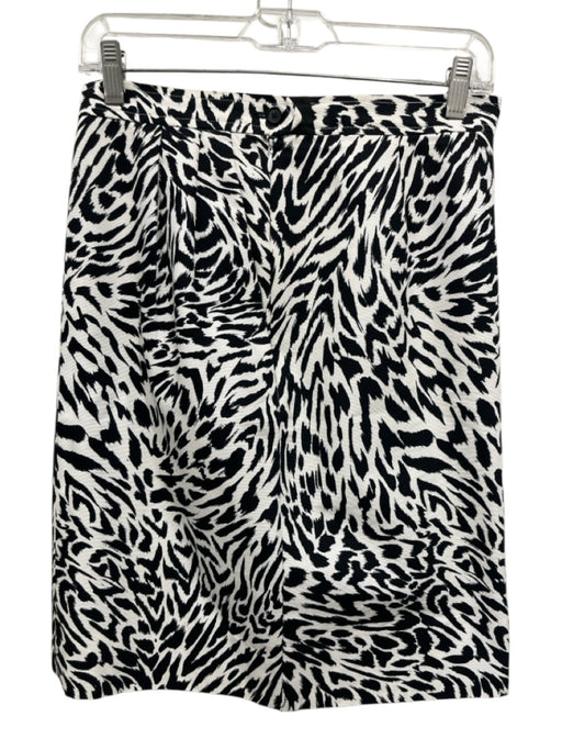 Yves Saint Laurent Size 36 Black & White Cotton Zebra Print High Waist Skirt Black & White / 36