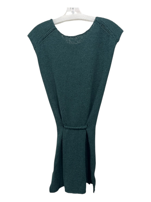 Ann Mashburn Size M Teal Green COTTON & LINEN Tunic Side Split Sleeveless Top Teal Green / M