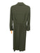 Vince Size S Olive Green Triacetate Blend Satin Trim Snap Button Midi Dress Olive Green / S