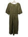 Sancia Size Est L Olive Green Cupro Blend Short Puff Sleeve Twist Front Jumpsuit Olive Green / Est L