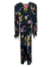 Diane Von Furstenberg Size 2 Black & Multi Long Sleeve Floral Long Sleeve Dress Black & Multi / 2