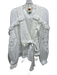Farm Rio Size M White Cotton Long Sleeve Wrap Lace Detail Top White / M