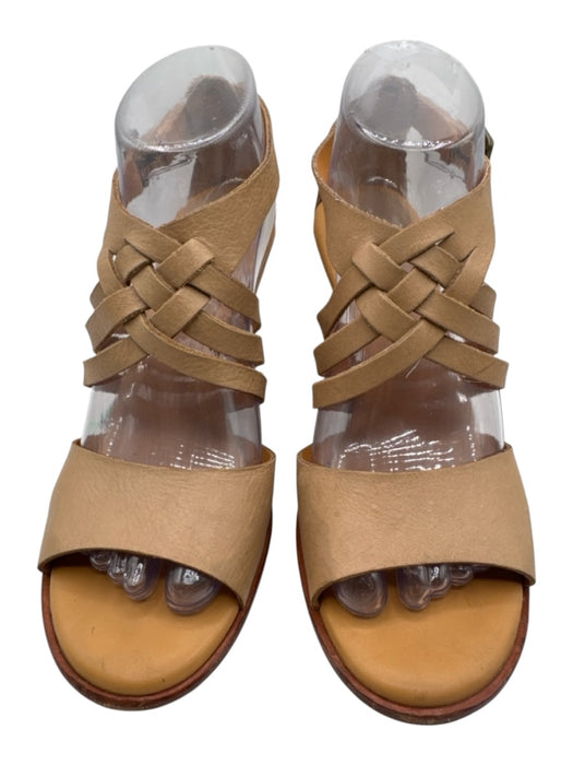 Kork-Ease Shoe Size 9 Brown Leather & Cork Wood Strappy Ankle Buckle Wedges Brown / 9