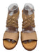 Kork-Ease Shoe Size 9 Brown Leather & Cork Wood Strappy Ankle Buckle Wedges Brown / 9