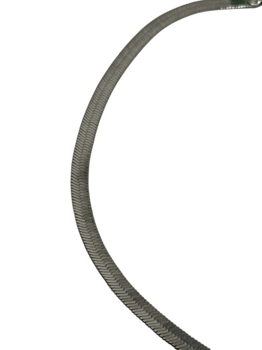 Melinda Maria Silver Brass Silver Plated Herringbone Lobster Clasp Necklace Silver