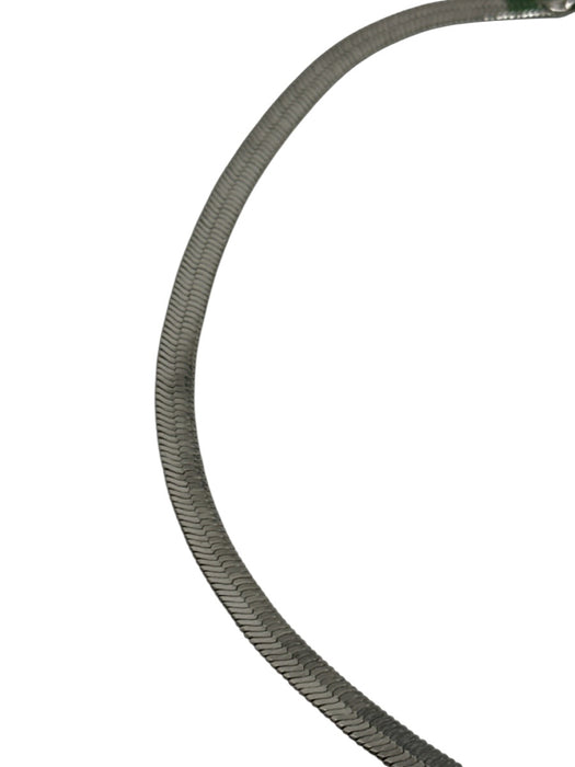 Melinda Maria Silver Brass Silver Plated Herringbone Lobster Clasp Necklace Silver
