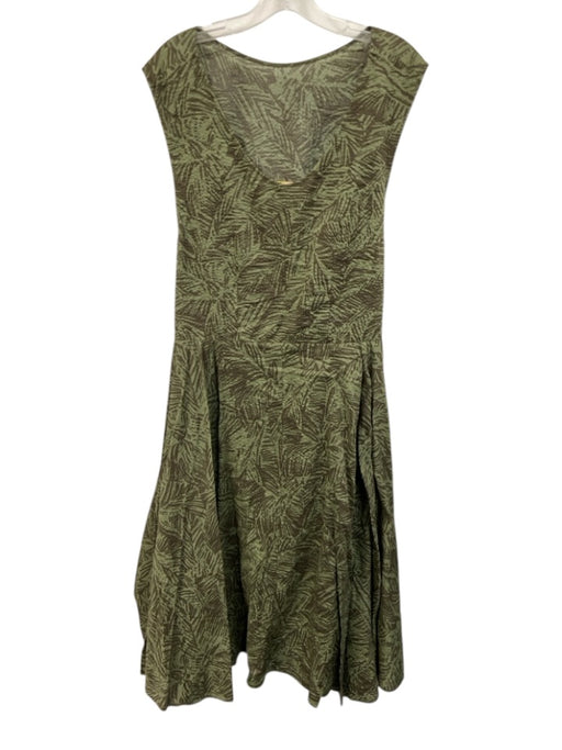 Ann Mashburn Size S Green & Brown No Fabric Tag Scoop Neck Sleeveless Dress Green & Brown / S