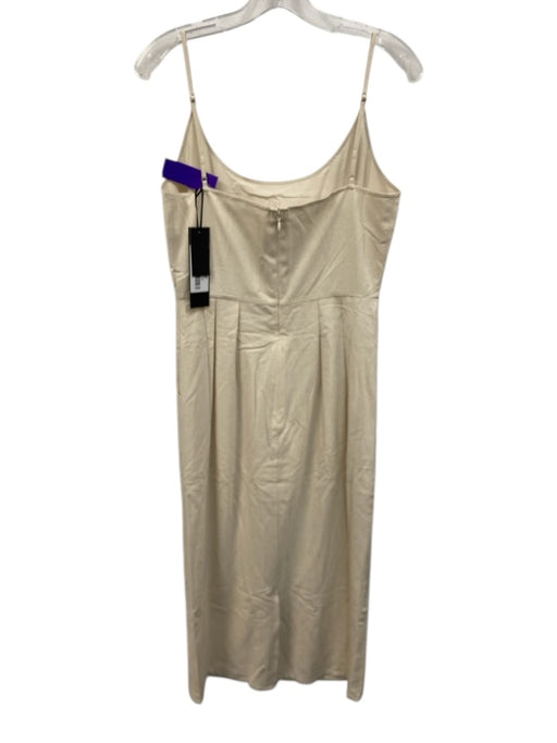 Jenni Kayne Size S Cream White Silk Spaghetti Strap Back Zip U Neck Dress Cream White / S