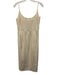Jenni Kayne Size S Cream White Silk Spaghetti Strap Back Zip U Neck Dress Cream White / S