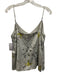 L'agence Size S Gray, Pink & Yellow Silk Spaghetti Strap V Neck Satin Top Gray, Pink & Yellow / S