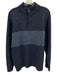 Peter Millar Size M Blue Wool Striped Knit Quarter Button Men's Sweater Blue / M