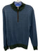 Peter Millar Size M Green & Blue Wool Striped Quarter Zip Men's Sweater Green & Blue / M