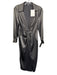 Theory Size 4 Gray Triacetate Blend Long Sleeve Satin Twist Knot Midi Dress Gray / 4