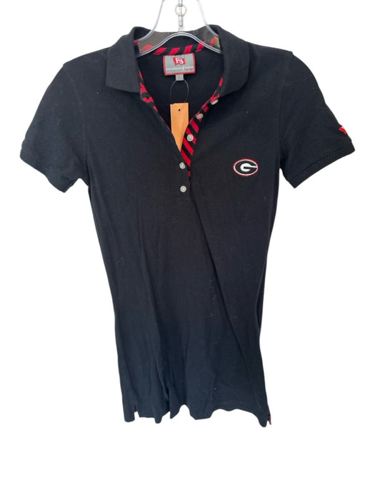 Pennington and Bailes Size S Black & Red Cotton Short Sleeve UGA Collar Dress Black & Red / S