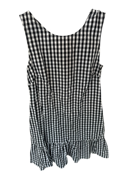 J. Crew Size S White & Black Cotton Sleeveless Gingham Drop Waist Back Tie Dress White & Black / S
