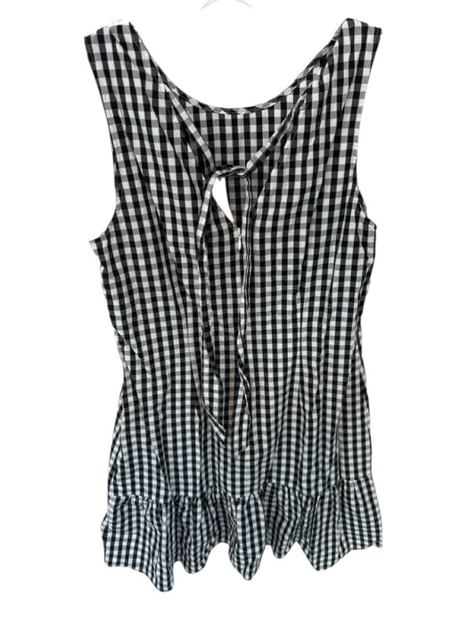 J. Crew Size S White & Black Cotton Sleeveless Gingham Drop Waist Back Tie Dress White & Black / S